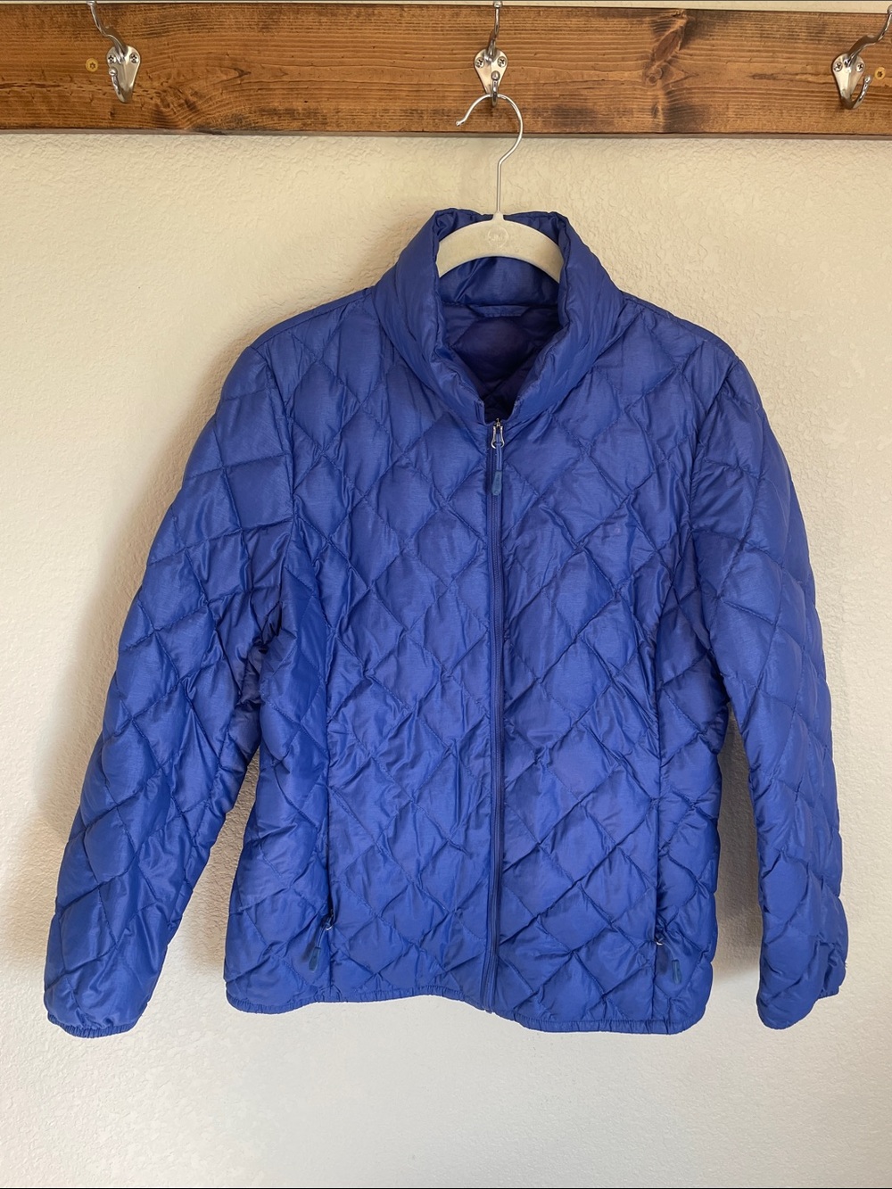 32 Degrees Heat Quilted Down Puffer Jacket Coat Royal Blue M Zip Up Outdoor Warm